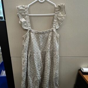Madewell mini Sun Dress in Cream and Tan Stripes USED